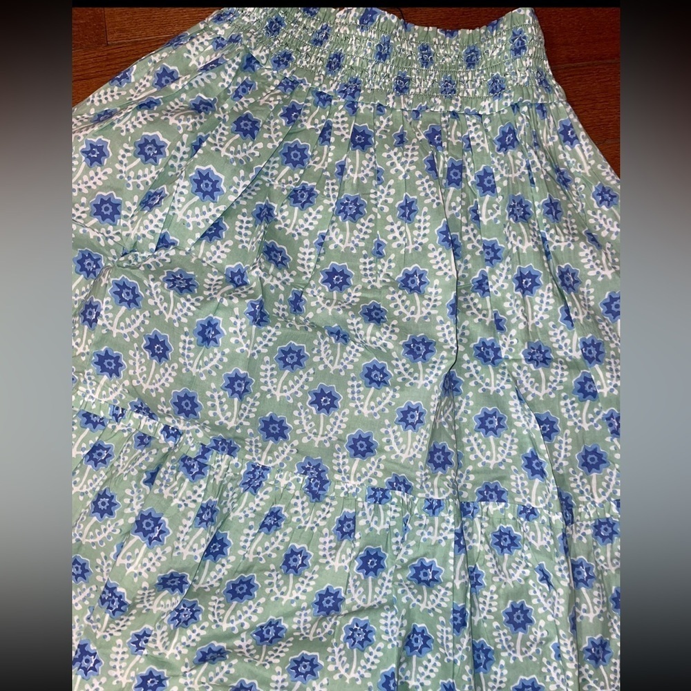 New! Ophelia & Indigo Sylvie Skirt In Green And Blue Azalea Print Small Nwt! — image 8 of 8